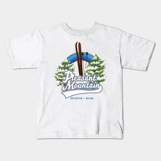 Pleasant Mountain Ski Bridgton ski poster Kids T-Shirt